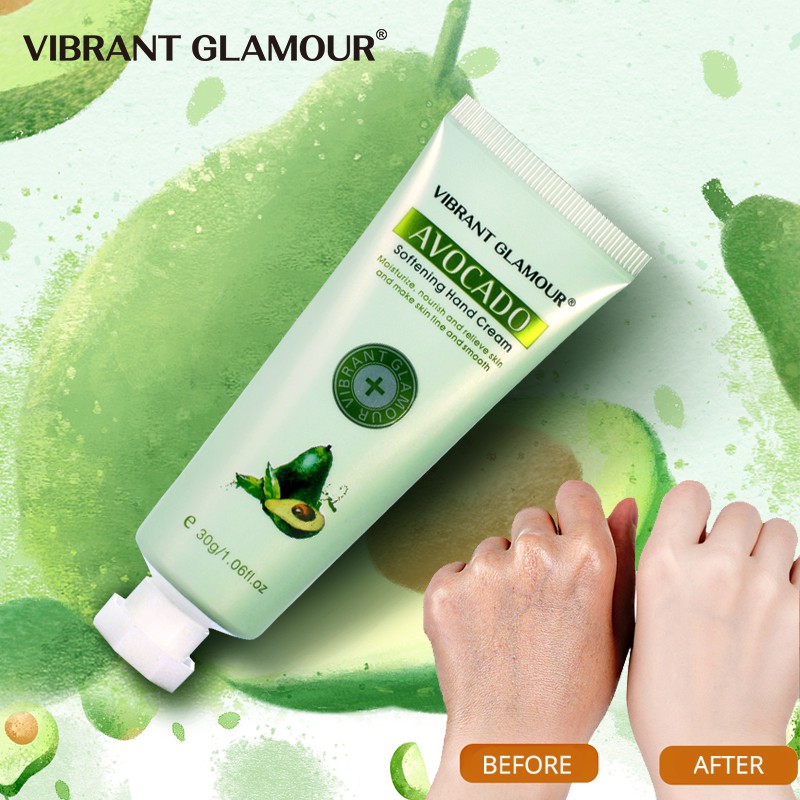 Kem dưỡng da tay VIBRANT GLAMOUR 30g chiết xuất bơ làm trắng loại bỏ nếp nhăn cho da mềm mại