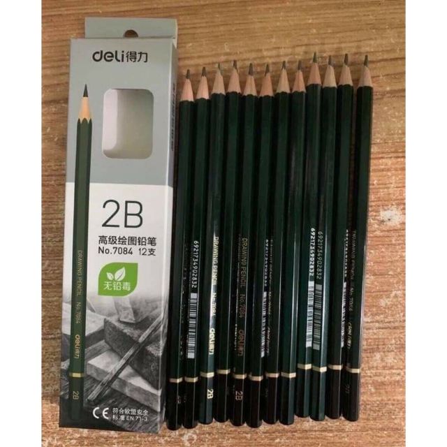 Hộp 12 cái bút chì 2B Deli