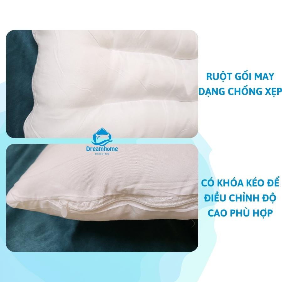 Gối trẻ em vải xô, gối cho bé đi học vỏ 30x50cm 1 cái giao ngẫu nhiên Dreamhomebedding