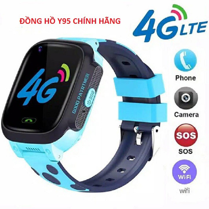 Đồng hồ, Đồng hồ định vị trẻ em GPS Shino Y96, hỗ trợ camera gọi video call 4G LTE  Hàng Chính Hãng