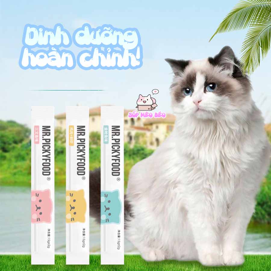 Thanh Soup pate Mr.Picky Food nhiều dinh dưỡng cho Mèo hấp thu dễ dàng tốt cho tim,mắt và lông