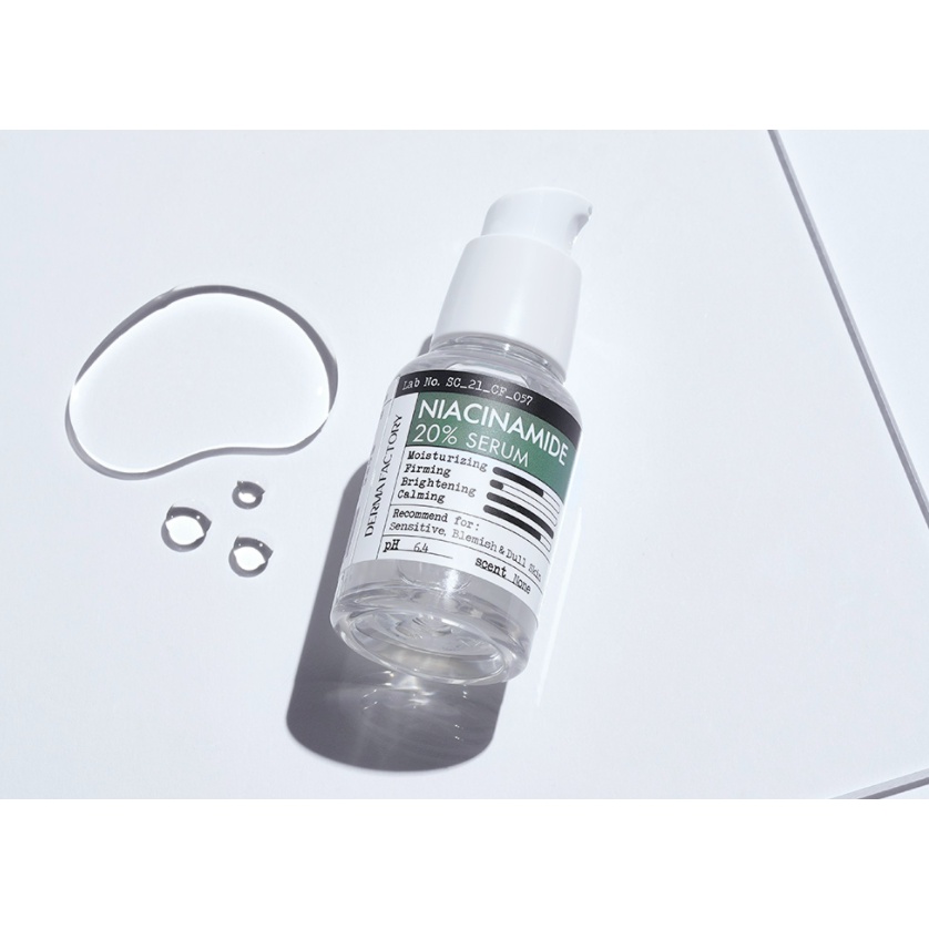 Tinh chất giảm mụn,trắng da,se khít lỗ chân lông Niacinamide 20% Serum Derma Factory 30ml