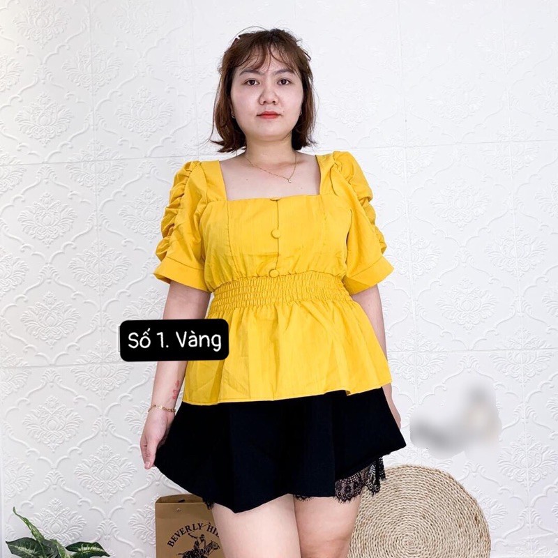 ÁO KIỂU bigsize: áo peplum mặc Tết màu đỏ size từ 55-85kg (3 size: L/ XL/ XXL)