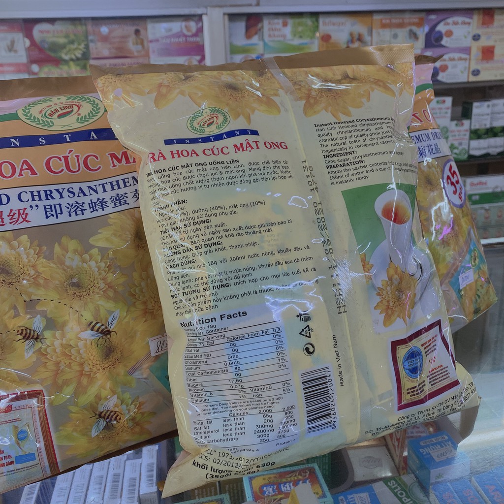 Trà hòa tan Hoa Cúc Mật Ong  Hán Linh- 35 gói