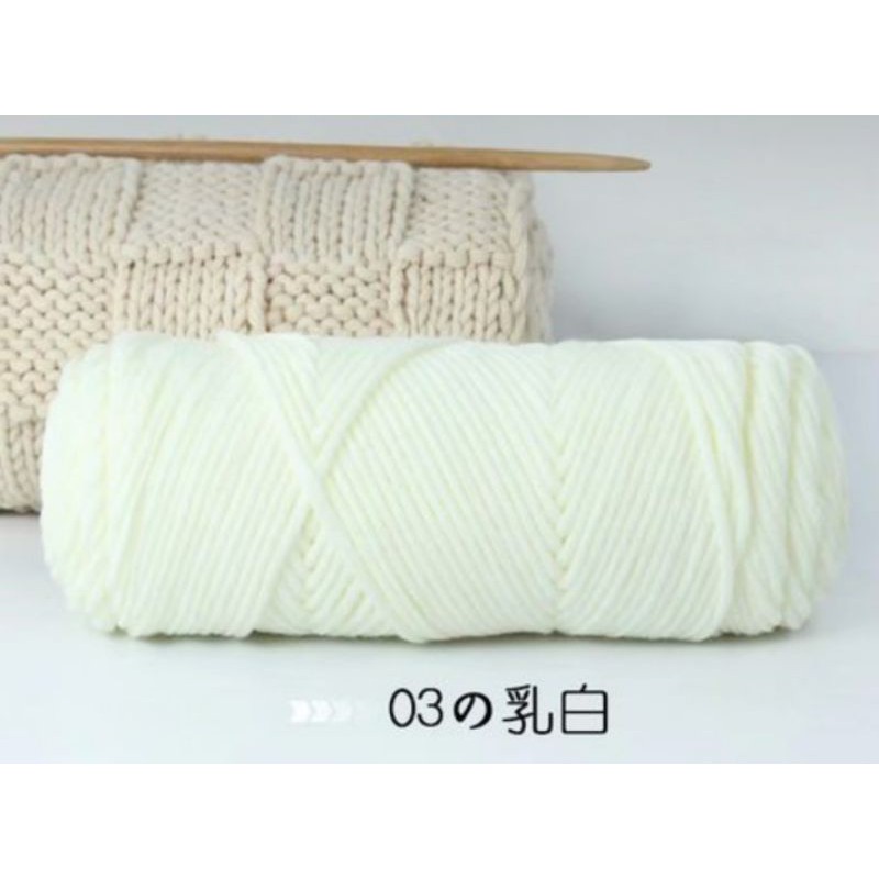 Cuộn Chỉ Len Cotton Sữa 100g Dùng Để Đan Khăn Choàng