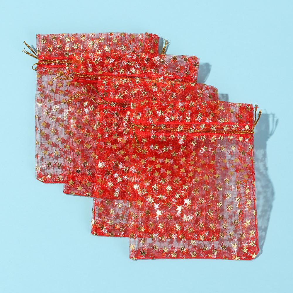 100 Túi Dây Rút Đựng Quà Đám Cưới 3 Màu Kích Thước 9x12cm
