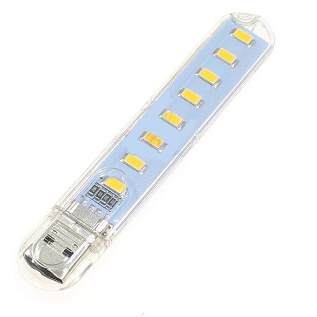 Thanh Đèn 8 Bóng LED Mini Siêu Sáng Cắm Cổng USB Thích Hợp Để Bàn Học, Đọc Sách Dự Trữ Khi Mất Điện