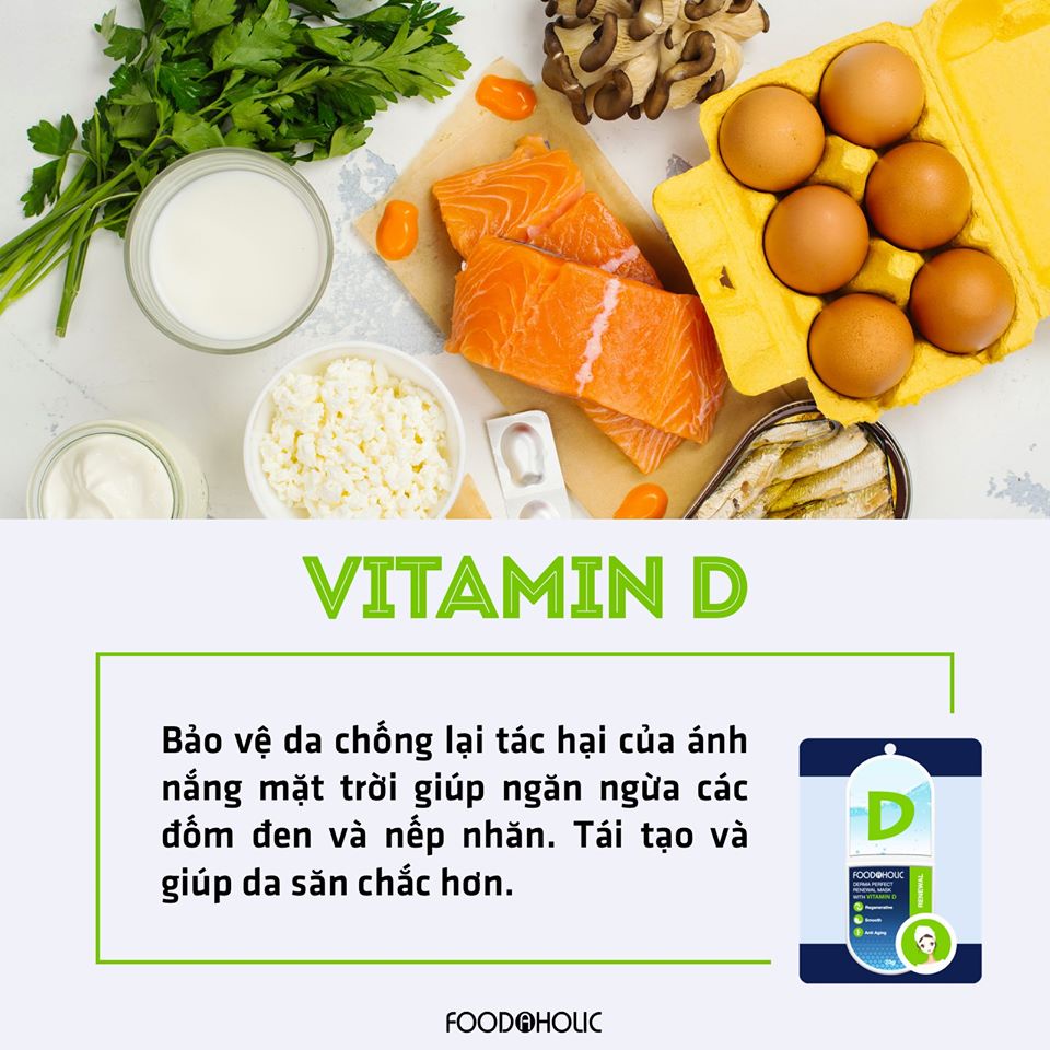 Combo 10 Mặt nạ tinh chất Vitamin D dịu da, dưỡng ẩm Foodaholic Derma Perfect Renewal Mask With Vitamin D 23g x10