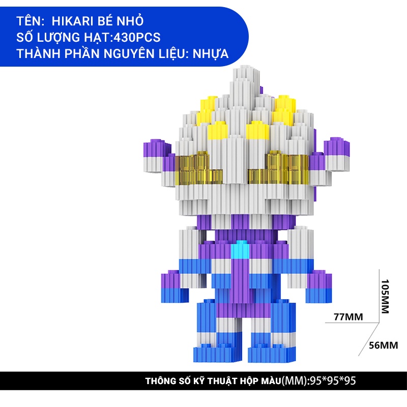 logo xếp hình Bộ Đồ Chơi Lắp Ráp Nhân Vật Ultraman Dành Cho Bé