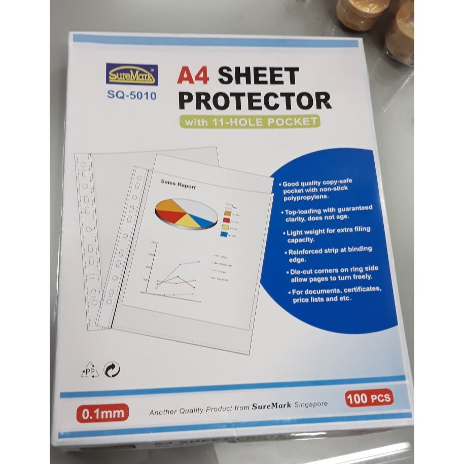 Bìa lỗ Suremark SQ-5010 A Sheet Protector dày 0.1mm