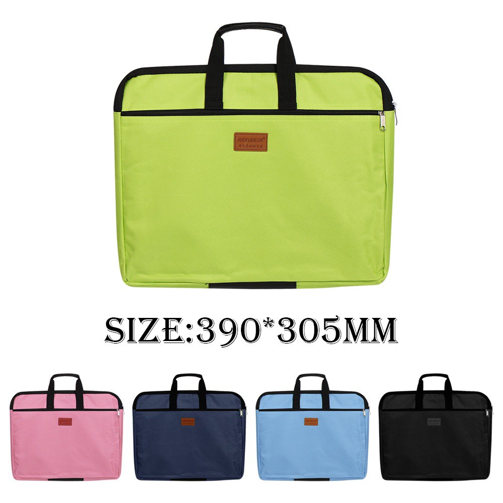 ROW Business Documents File Folder With Handle Handbag Files Bag A4 Size Waterproof  Canvas Big Capacity Durable Zipper Double Layers/Multicolor