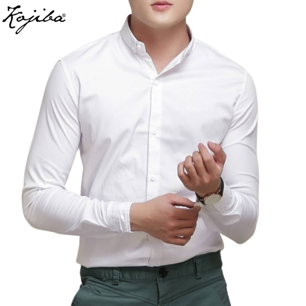 Áo sơ mi nam cổ bẻ dài tay Kojiba dáng ôm công sở hàn quốc vải chống nhăn - Hàng mới về