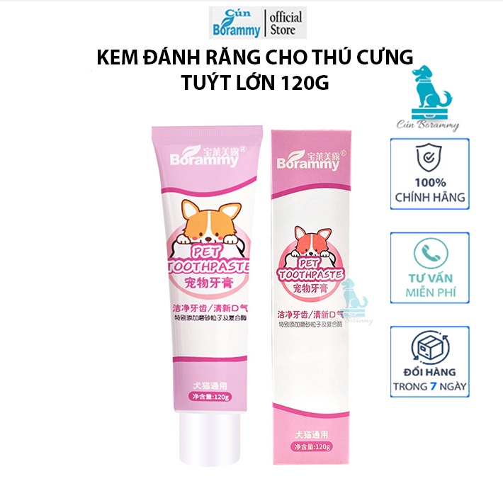 Kem đánh răng cho chó mèo thương hiệu Borammy - Kem đánh răng cho thú cưng-120g