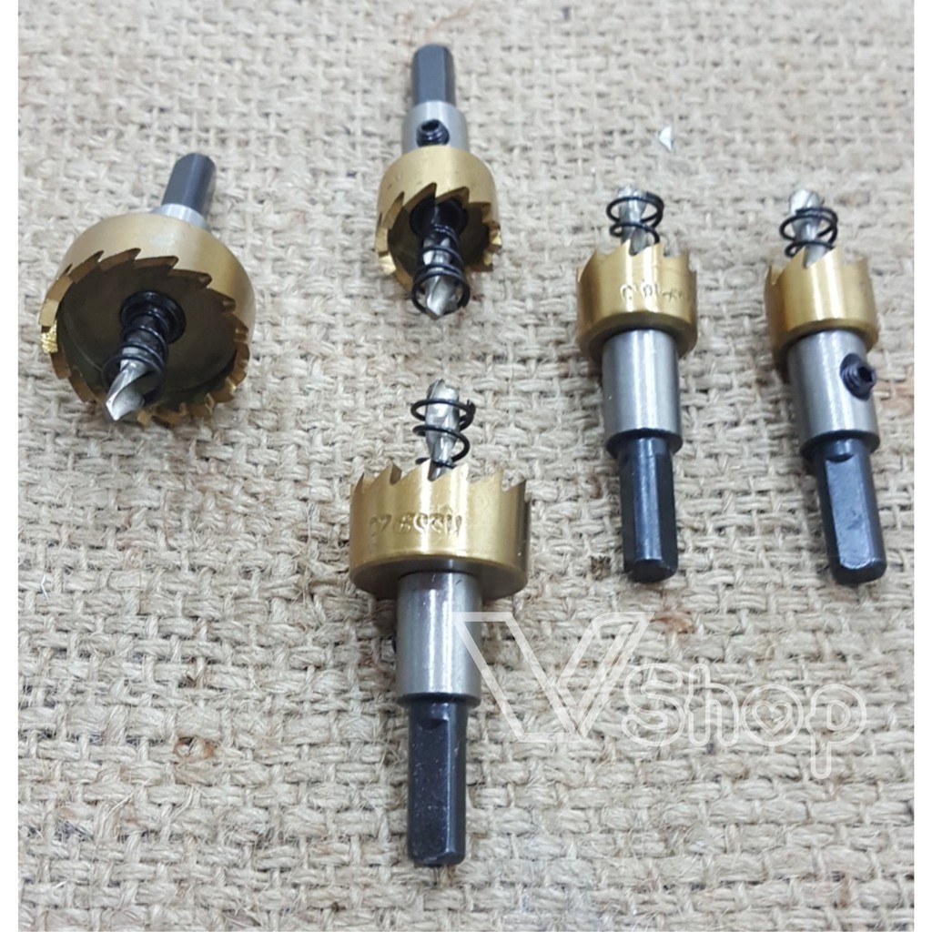 Mũi khoan, khoét lỗ, mạ titan, chuyên gia công vật liệu kim loại dạng tấm. 16mm, 18,5mm, 20mm, 25mm, 30mm