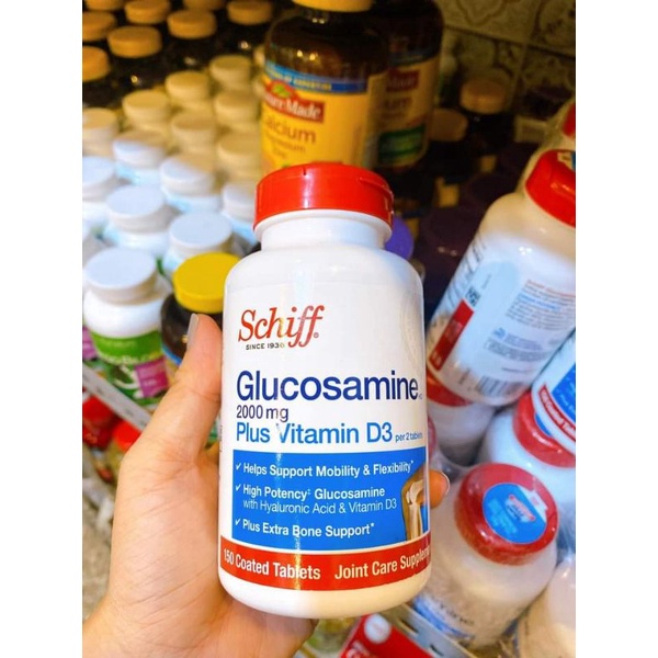 Glucosamine Schiff 1500mg plus MSM 2000mg plus D3 hỗ trợ xương khớp