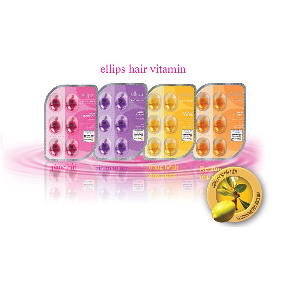 Serum dầu cá Ellips, viên dưỡng tóc Ellips Hairs Vitamin vỉ 6 viên phục hồi tóc, giữ màu tóc, làm tóc bồng bềnh óng mượt | BigBuy360 - bigbuy360.vn