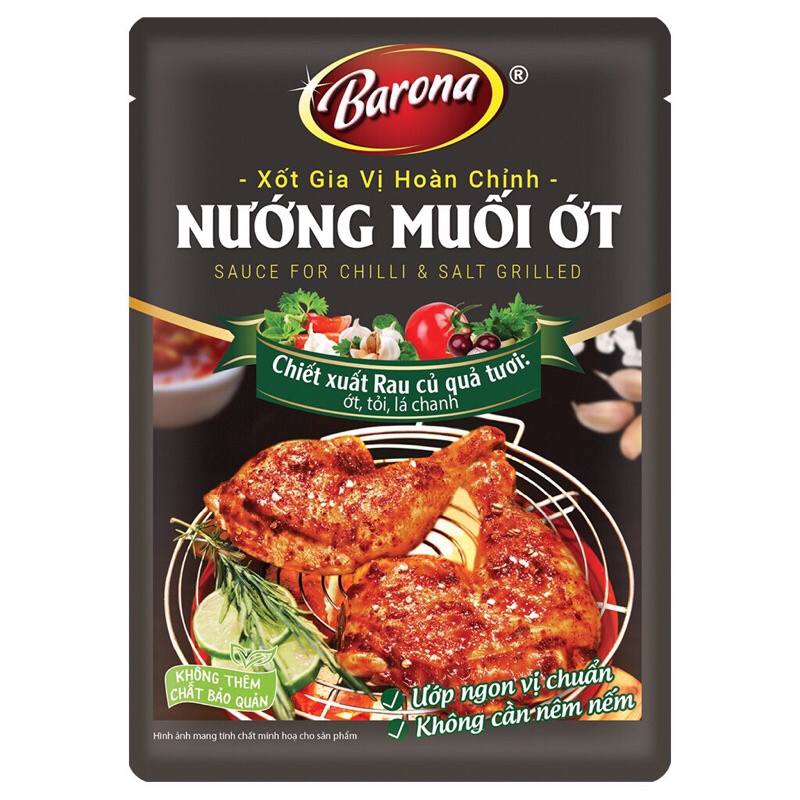 Xốt gia vị hoàn chỉnh Barona - Nướng muối ớt 80g