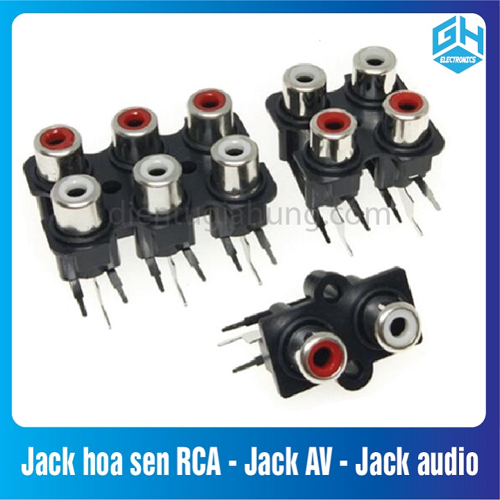 Combo 2 cái Jack hoa sen RCA - Jack AV - Jack audio các loại 2 lỗ,3 lỗ,4 lỗ,6 lỗ