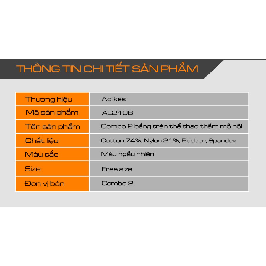 Băng Trán Thể Thao Thấm Mồ Hôi Aolikes AL2108