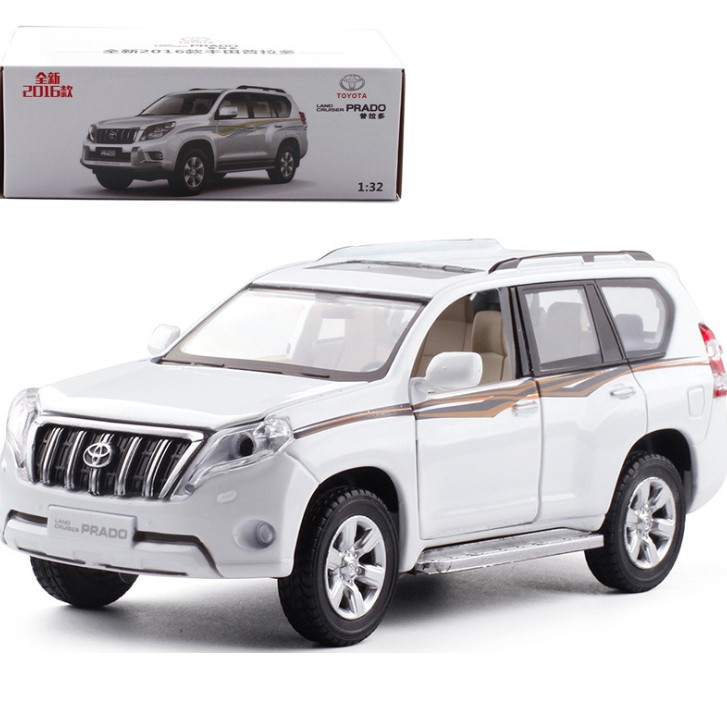 Xe mô hình ô tô Toyota Land cruiser PRADO bằng sắt tỉ lệ 1:32 - Xe ô tô đồ chơi trẻ em mở được cửa có đèn và âm thanh