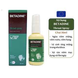 Betadine throat spray 50ml - dung dịch xịt họng betadin