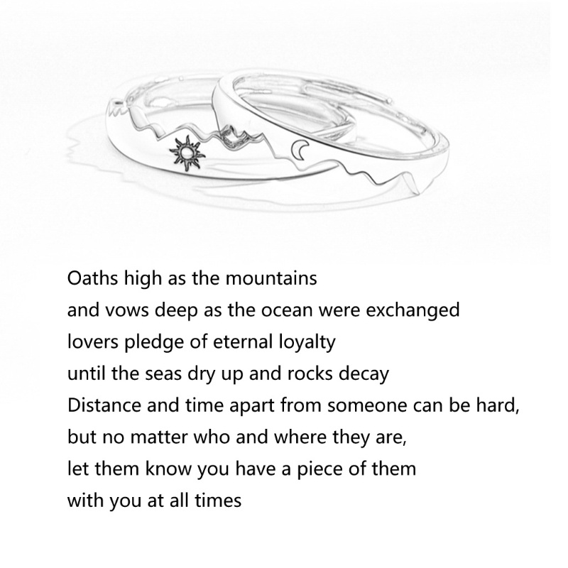 Bộ nhẫn đôi mạ đồng khắc chữ ONERI You Are My Sun &amp; Moon