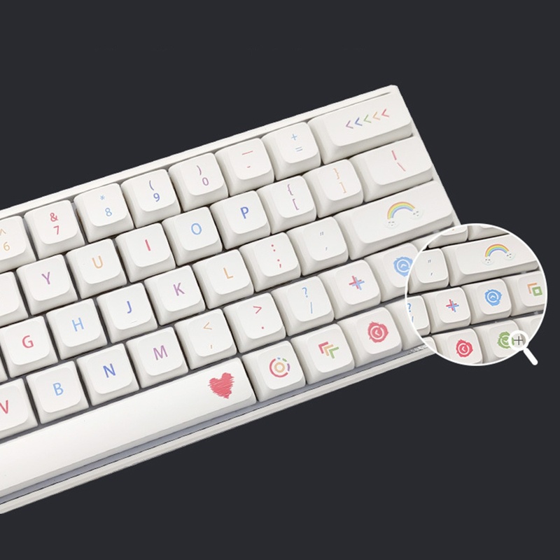 Bộ Phím Rời PBT 137 Phím Hình Cậu Bé Bút Chì Màu Dễ Thương Cho Cherry GMMK Pro