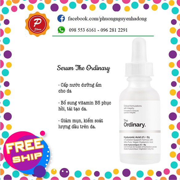 [Mã COS1904 giảm 8% đơn 300K] Tinh chất cấp nước dưỡng ẩm Hyaluronic Acid 2% + B5 The Ordinary 30ml+60ml | BigBuy360 - bigbuy360.vn