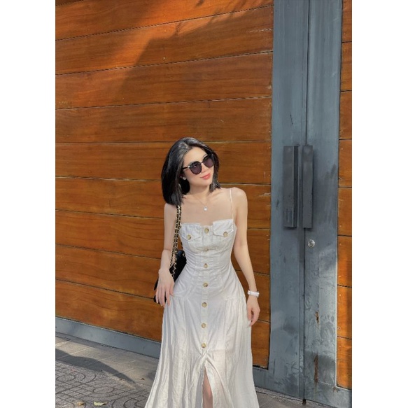 Đầm Maxi 2 Dây Nhún Eo Túi Lắp