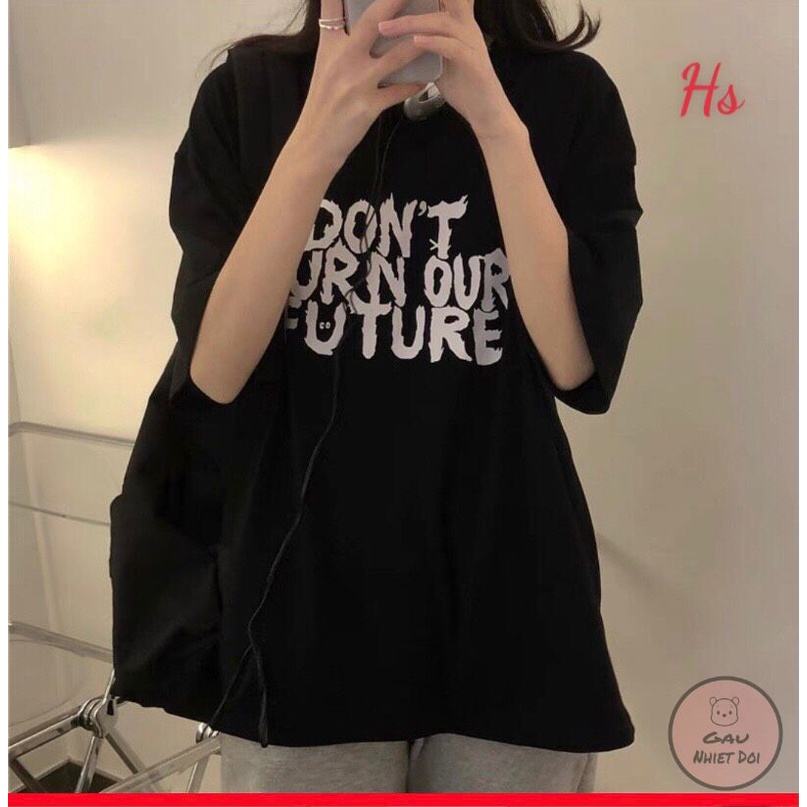 Áo Phông Nam Nữ Kiểu Dáng Unisex Thời Trang Freesize Hai Màu Đen/Tím