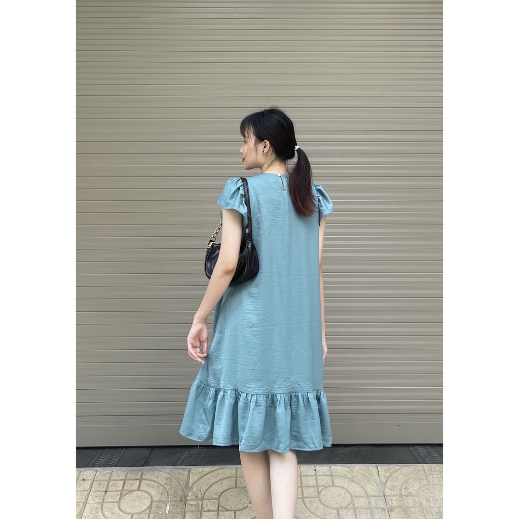 Đầm bầu váy bầu suông rộng vai bồng