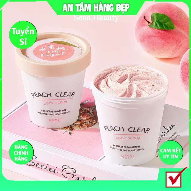 Một Hũ Tẩy Da Chết Body HEYXI Đào MINI 200G Xinh Xắn Dễ Thương Trắng Da Lưu Hương KING DC