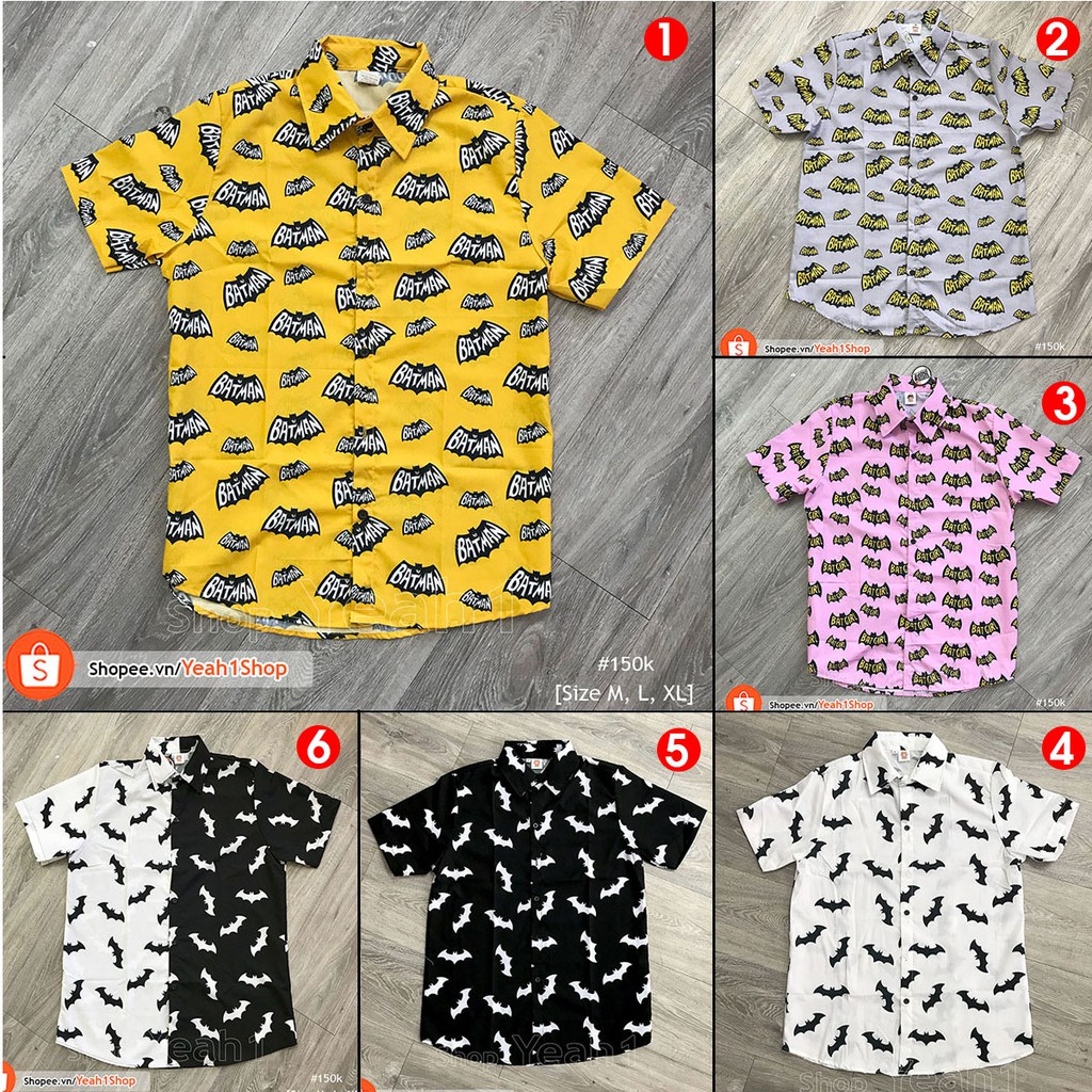 [Yeah1Shop]- Áo sơ mi hoạt hình Batman (M, L,XL) (SMHH)