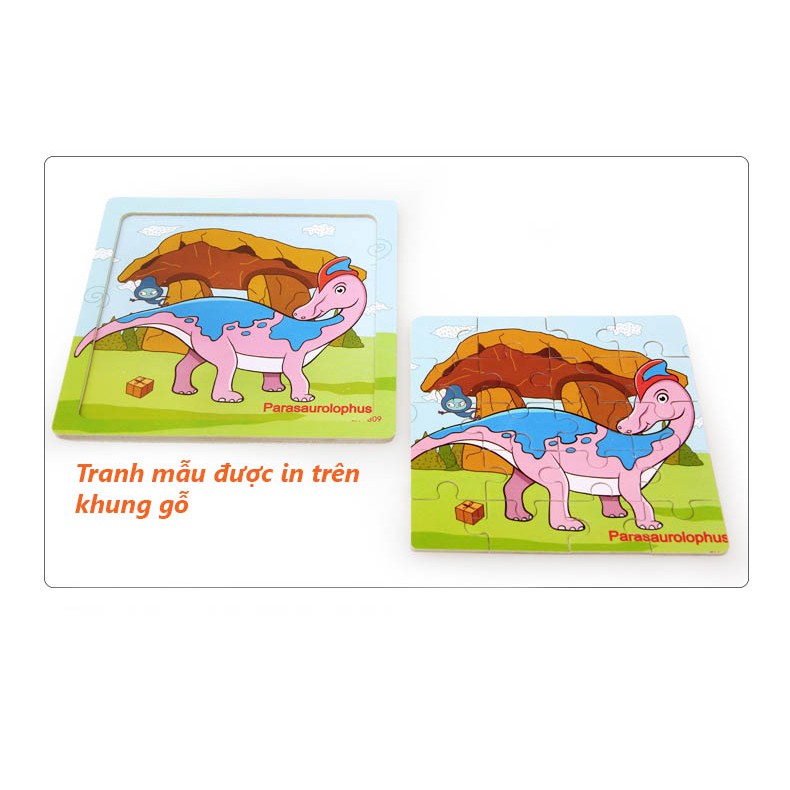 Combo 10 Tranh Ghép Gỗ Rèn Tư Duy Loại 20 Mảnh Ghép - Bộ KHỦNG LONG