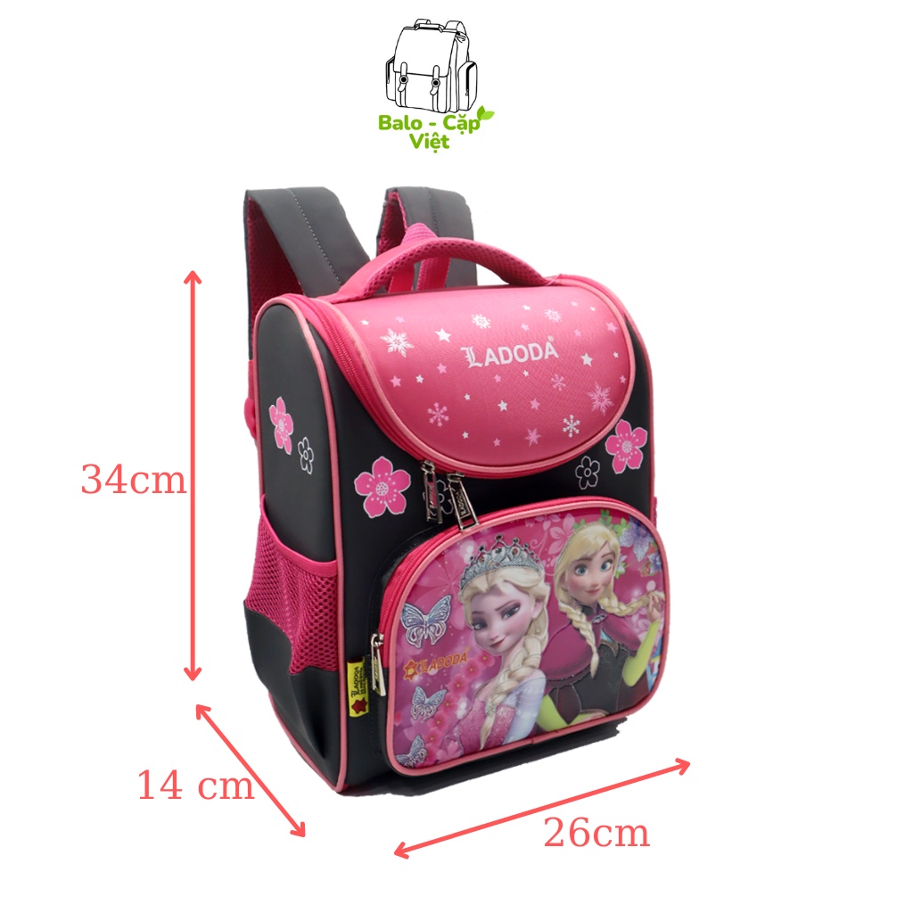 Cặp chống gù cho bé, Balo chống gù lưng cho bé trai/ gái học sinh lớp 1, 2, 3 Ladoda C128/ C145