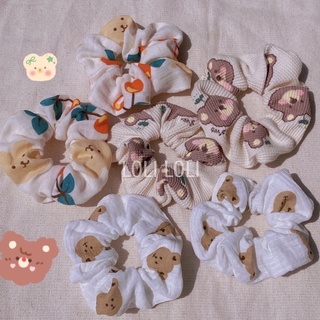 Scrunchies cột tóc, buộc tóc hình gấu, thỏ dễ thương