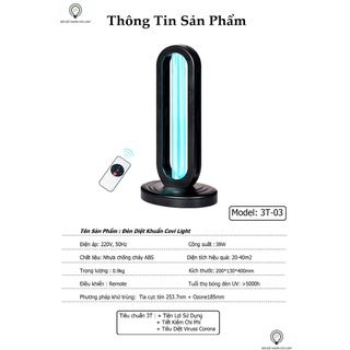 Đèn tia cực tím khử trùng diệt khuẩn covi light 3t-03