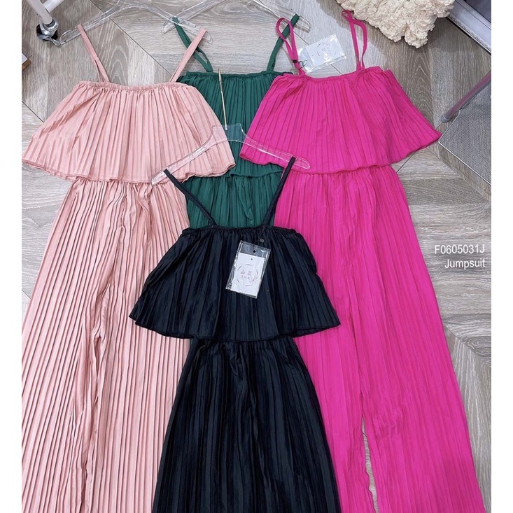 Jumpsuits dài 2 dây xếp ly