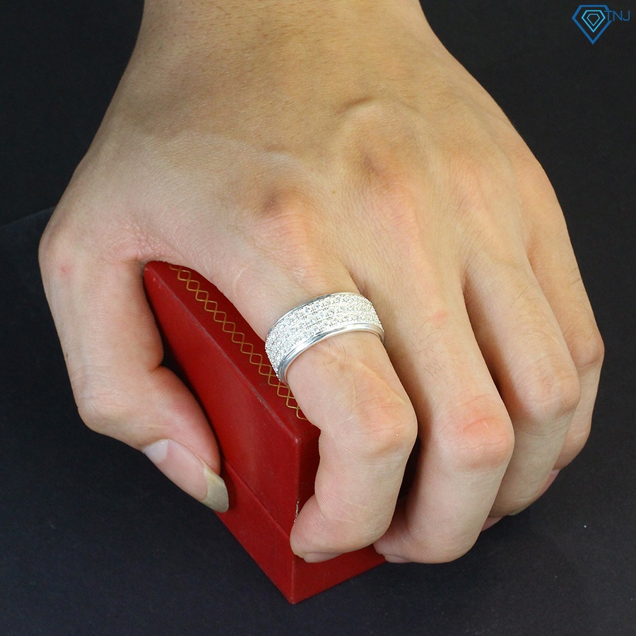 Nhẫn bạc nam tròn đính đá sang trọng NNA0251 - Trang sức TNJ