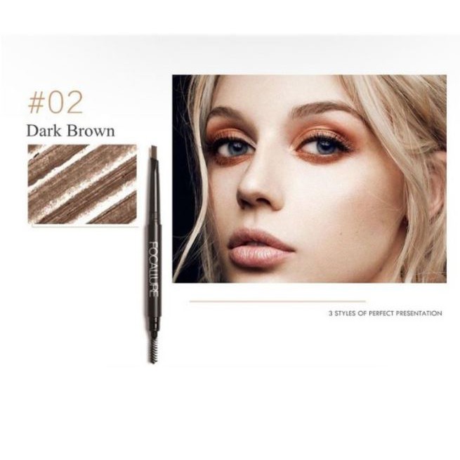 (hàng Mới Về) Bút Kẻ Lông Mày 2 Đầu 3 Màu Tùy Chọn Fa18 Focallure | BigBuy360 - bigbuy360.vn