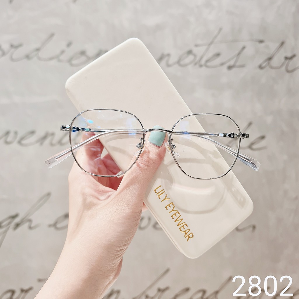 Gọng kính thời trang nữ Lilyeyewear mắt vuông bo TITANIUM bền dẻo thanh mảnh 2802 | BigBuy360 - bigbuy360.vn