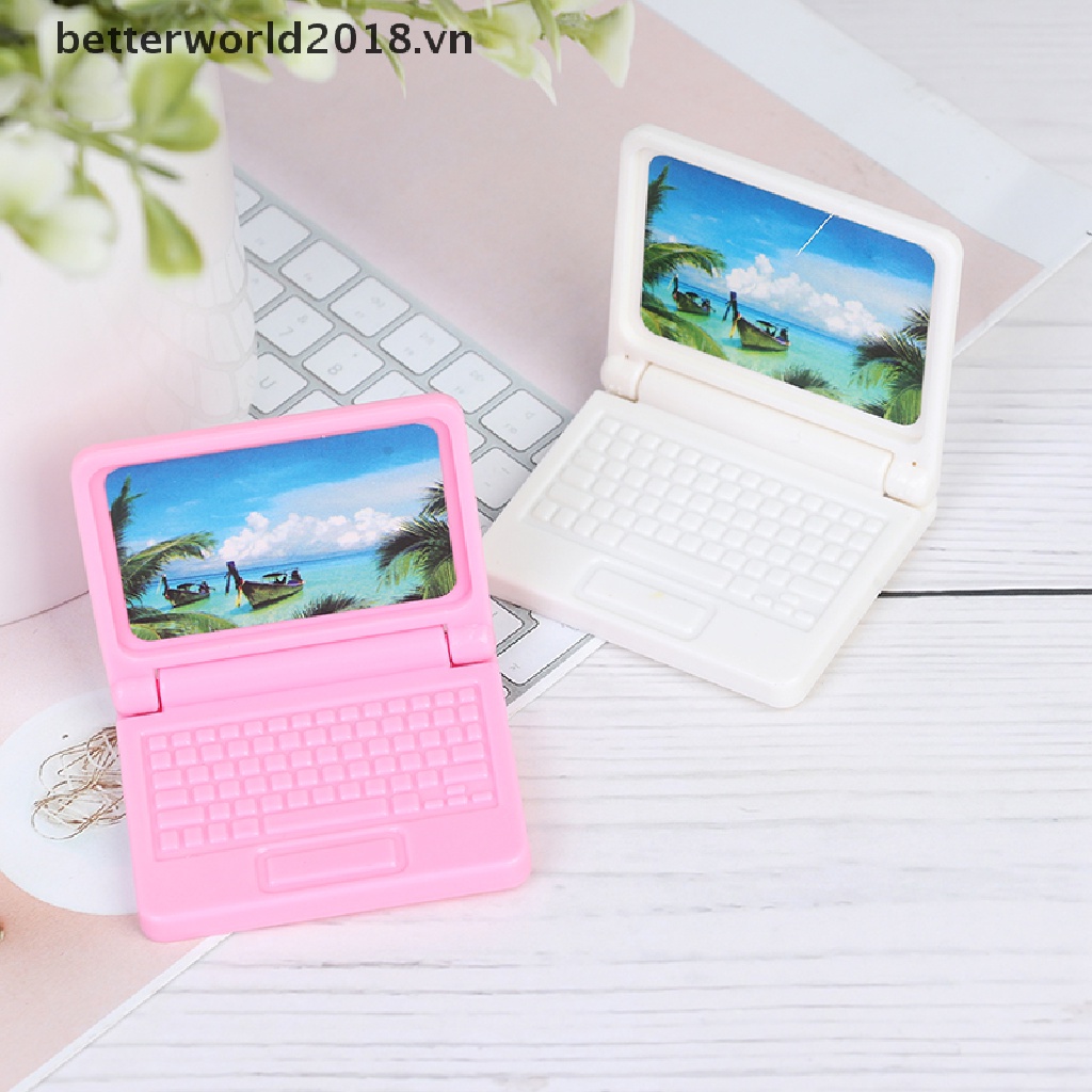 Set 2 Máy Tính Xách Tay Mini Thời Trang 1: 12 Trang Trí Nhà Búp Bê betterworld2018