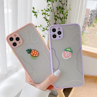 Ốp iPhone quả dâu bảo vệ camera lưng nhám iPhone 7 8 7 Plus 8 Plus X Xs Xr XsMax iPhone 11 11 Pro 11 Promax Cú Mèo Case