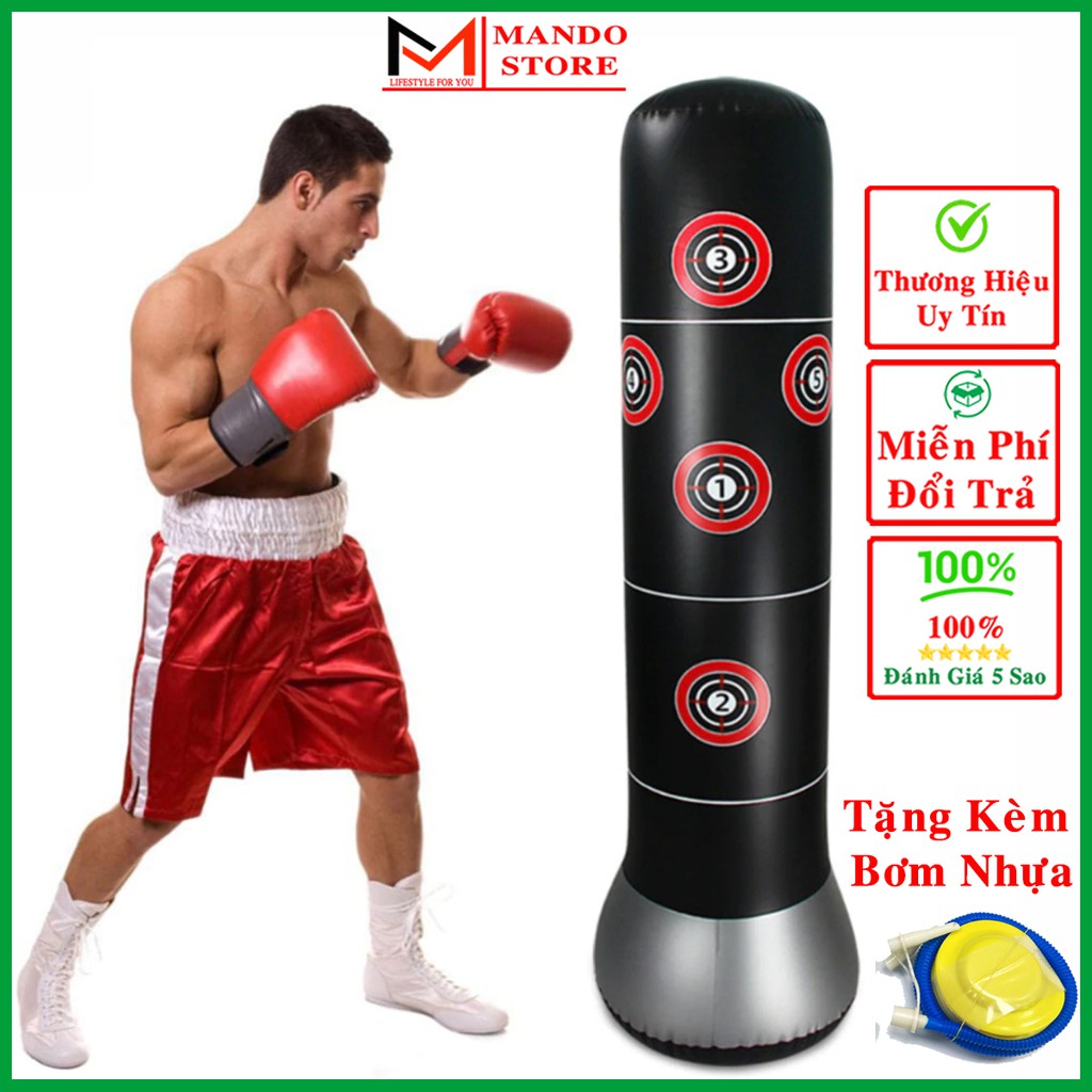 Vỏ Trụ Đấm Bốc Tự Cân Bằng Cao Cấp –Tặng Kèm Bộ Bơm Hơi – Trụ Đấm Bốc Tự Cân Bằng Bơm Khí