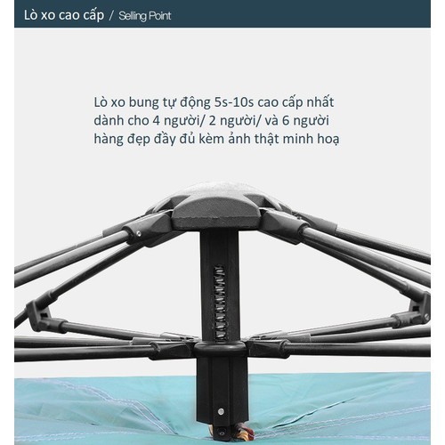 Lều cắm trại dã ngoại tự bung 4-6 người chống tia tử ngoại chống nước 2m*2m*1m35