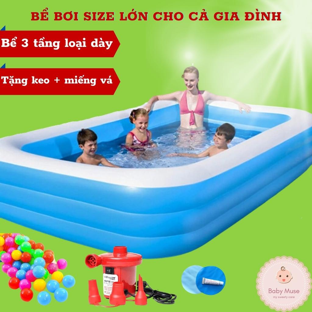Bể bơi to khổng lồ dành cho cả gia đình kích thước 2m6 đến 3m05 3 tầng, bể loại dày