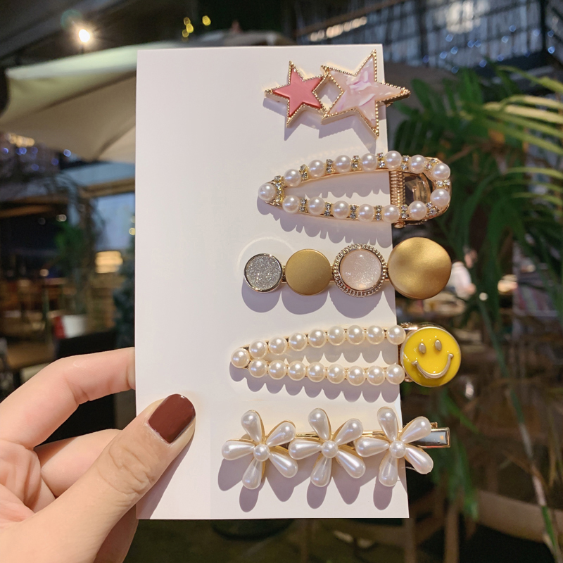 Kẹp Tóc Phối Ngọc Trai Phong Cách Hàn Quốc Nhiều Thiết Kế Tùy Chọn Xinh Xắn Cho Nữ