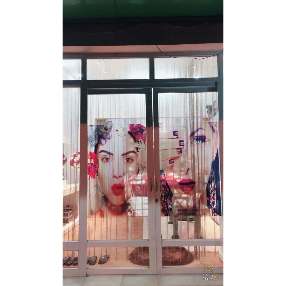 TRANH DÁN KÍNH 3D 2 MẶT TRANG TRÍ SALON TÓC,SPA