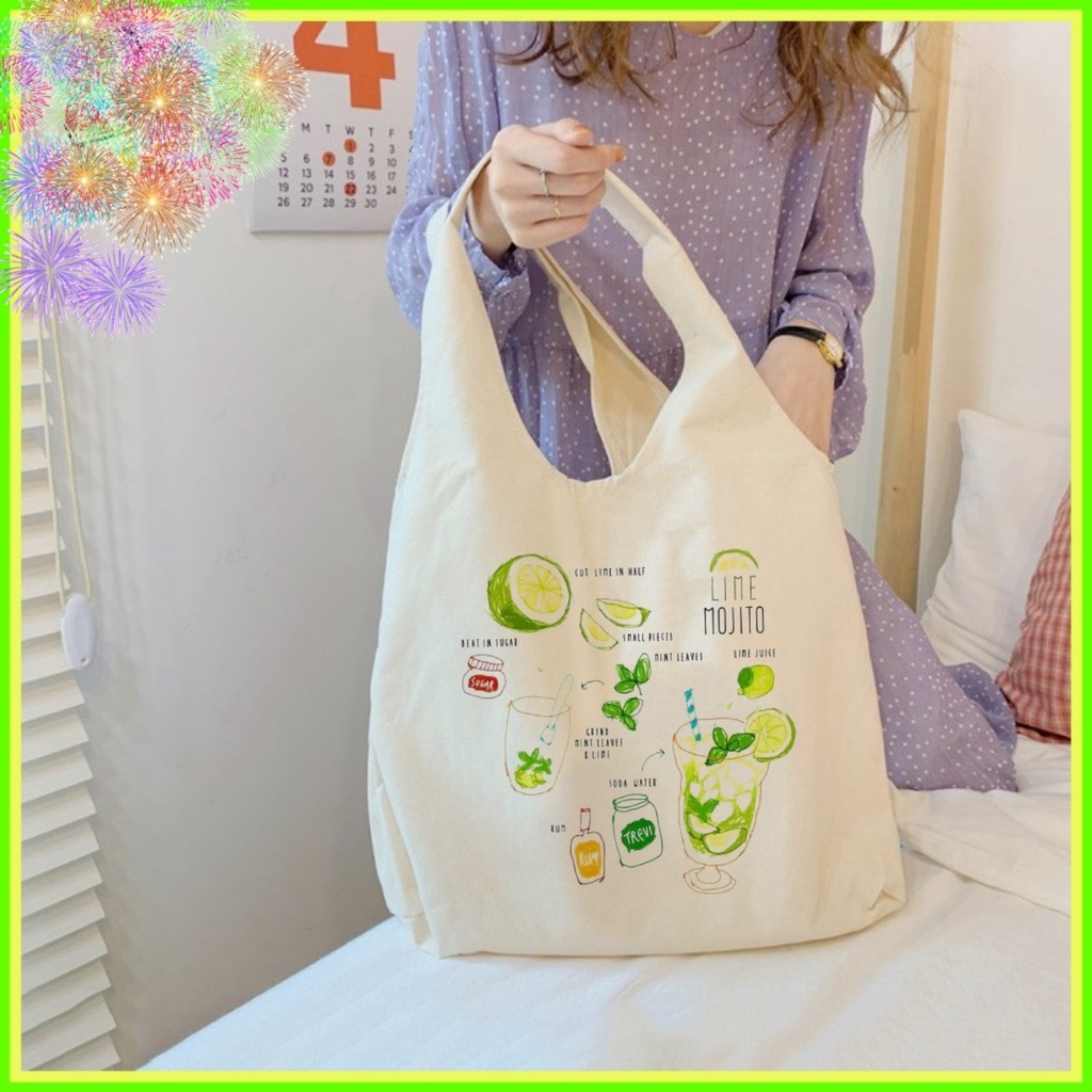 [Tặng cột tóc Hoa cúc] Túi vải túi tote vải canvas dày đẹp cho nữ đi học đi chơi siêu bền chất lượng giá rẻ MJT