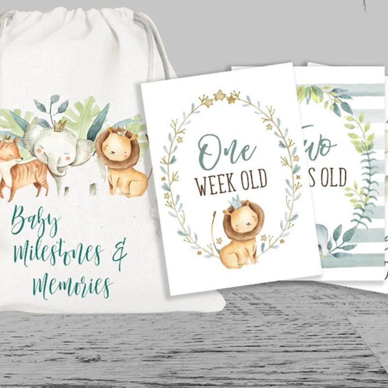 Sticker Đánh Dấu Cột Mốc Phát Triển Theo Tháng Làm Phụ Kiện Chụp Ảnh Cho Bé Sơ Sinh